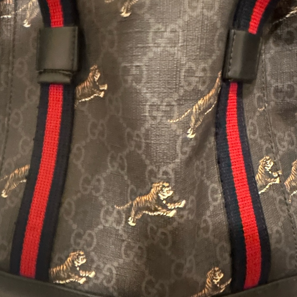 Gucci Bestiary Backpack GG Supreme Tigers Black/Grey
